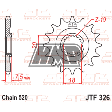 Pinhão HONDA CR 125 1987-2003 / 520 - z12 - JT